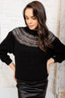 Women Black Lace Detail Sweater