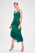 Green Flywheel Detailed Lace Dress