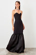 Satin Detail Evening Dress