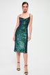 Sequined Funnel Collar Dress