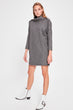 Gray Button Detail Knit Dress