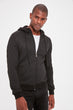 Black Male Hooded Front Zipper Textured Long Sleeve With Pockets New Sweatshirt