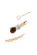 Gold Cubic Zirconia With Pearl Hair Accessory Single Size