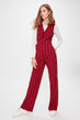 Burgundy Striped Jumpsuit