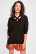 Black Collar Detailed Knitwear Sweater