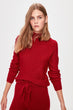 Burgundy Weave Detailed Knitwear Sweater