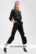 Black Ruffle Detail Pants