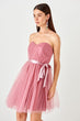 Pink Tulle Detailed Dress