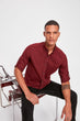 Burgundy Men 'S Single Pocket Shirt New