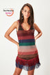 Colorful Striped Knitted Beach Dress