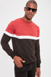 Burgundy Men 'S Long Sleeve New Panelled Sweatshirt