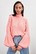 Mesh Detailed Balloon Sleeve Knitwear Sweater