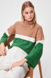 Color Block Turtleneck Sweater