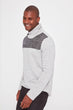 Male Long-Sleeve Funnel Lapel Paneled New Sweatshirt