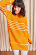 Women Slim Stripe Soft Textured Sweater Tunic