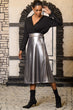 Women SIlver Shimmering Circular Skirt