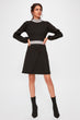 Black Collar Detailed Knit Dress