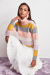 WOMEN-Raw White Striped Sweater