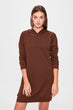 Brown Hooded Knitted Dress