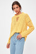 Yellow Collar Detailed Knitwear Sweater