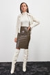 Faux Leather Knitted Skirt