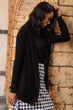 Women Black Sweater Knitted Cardigan