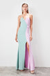 Color Block Evening Dress