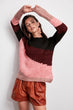 Pink Colorblock Sweater Sweater