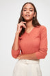 V-Neck Knitted Blouse