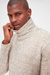 Male Turtleneck Textured Knit Sweater