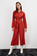 Velvet Belted Jumpsuit
