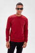 Burgundy Men 'S Bike Collar Long Sleeve New Sweatshirt
