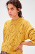 Yellow Hair Braided Knitwear Sweater