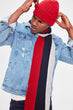 Men Panelled Scarf Beanie Team Scarf New