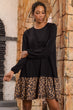 Women Black Skirt Tip Frilly Dress