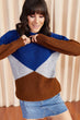Women Yellow Color Block Soft Textured Sweater Sweater