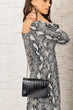 Women Black Gold Chain Snake Pattern Bag