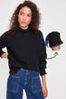 Navy Blue Sim Detailed Knitwear Sweater