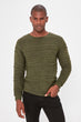 New Men Textured Bike Collar Sweater