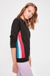 Black With Color Block Knitted Sweatshirt