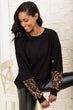 Women Black Leopard Sweat