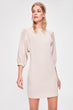 Beige Shoulder Detail Dress