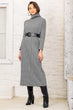 Women Turtleneck Arched Dress