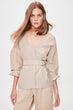 Beige Lacing Detailed Blouse
