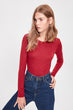 Burgundy Crop Knitted Blouse