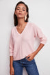 Pink V-Neck Knitwear Sweater