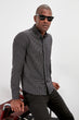 Male Classic Collar Hidden Placket Slim Fit Long-Sleeved Checkered New Shirt