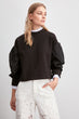 Poplin Detailed Knitted Sweatshirt
