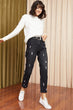 Women Tiny Laser Detailed Mom Jeans