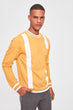 Mustard New Men 'S Bike Collar Printed Sweatshirt New